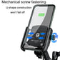 Motorcycle phone holder with U-shaped clamp and USB charger cradle