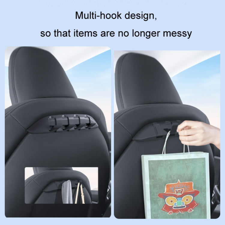Multi-hook seat back bracket to help organize items on car seat