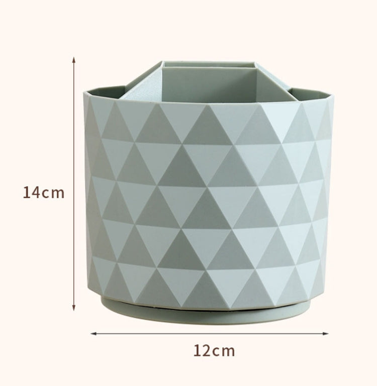 Geometric rotating organizer bucket, light green, 12 cm wide and 14 cm tall