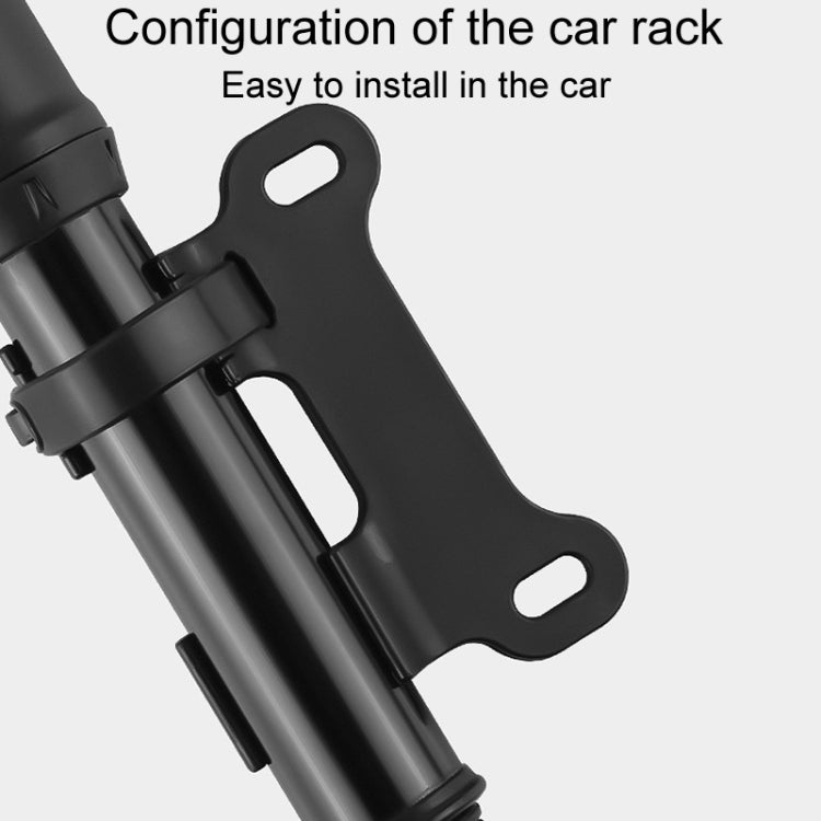 Bike air pump mounting bracket with screws, black