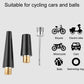 Bike air pump accessory set with ball needle and air tips, metal and black