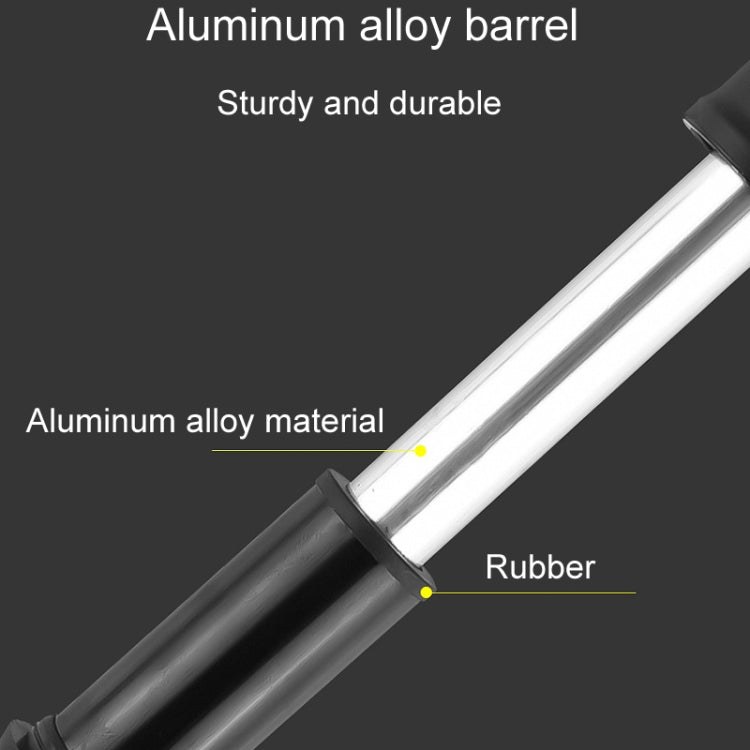 Aluminum alloy pump barrel with rubber grip, black and silver