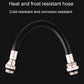 High-pressure air pump hose with metal ends and black rubber loop