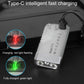 White USB-C rechargeable keychain flashlight with dual LED head and charging status lights