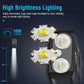 Portable mini flashlight with dual bright LED heads and metal-like body, USB rechargeable