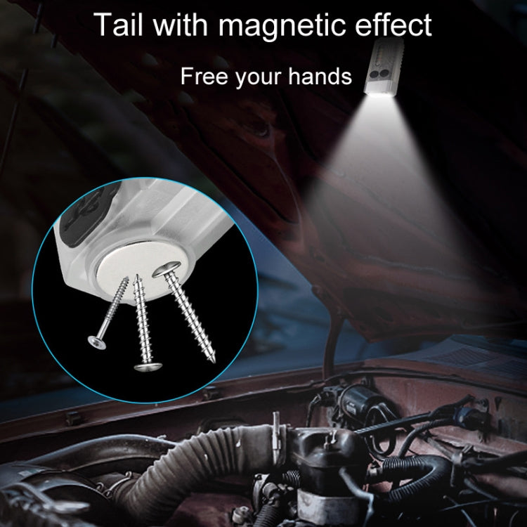 Compact mini flashlight with magnetic tail mount for hands-free use