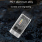 White portable keychain flashlight with side switch and clear light panel window