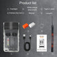 Rechargeable keychain flashlight with buttons and indicator window, compact gray body