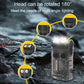 Rechargeable keychain flashlight with rotating head, clear body and black casing