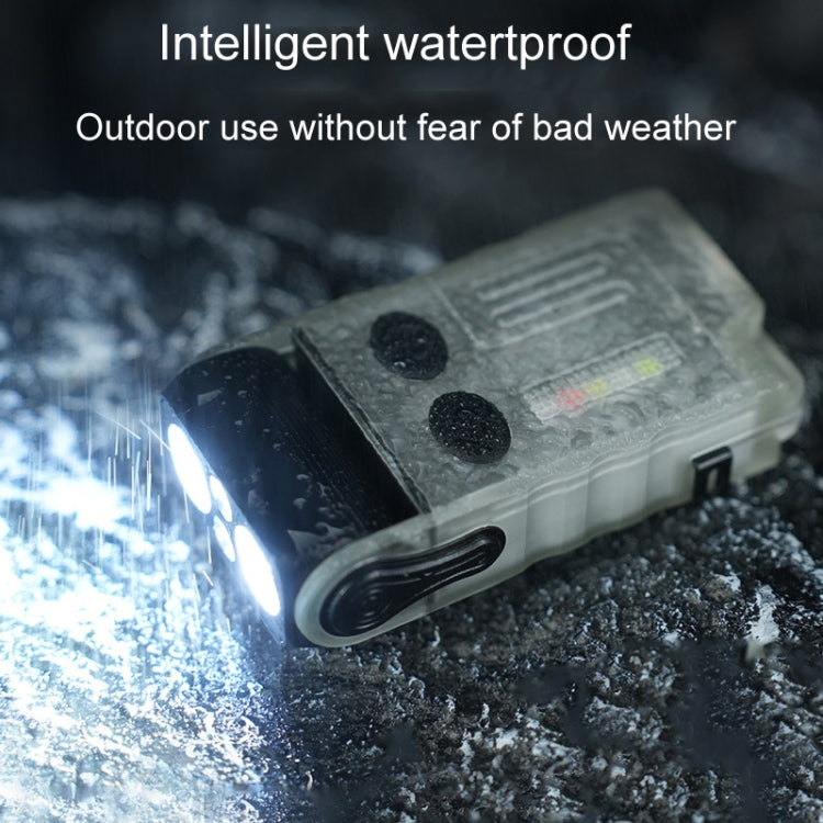 Rechargeable keychain mini flashlight with bright white beam from a clear case