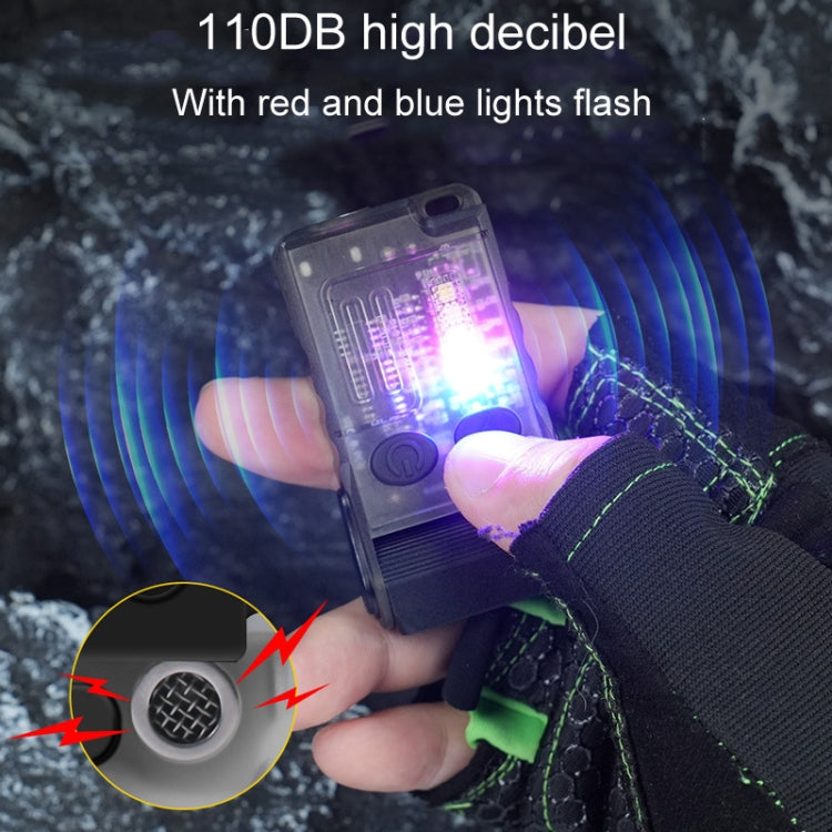 Rechargeable keychain mini flashlight shining purple light, palm-held with control button