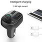 Car Bluetooth fast charger receiver with dual USB output and LCD display, black