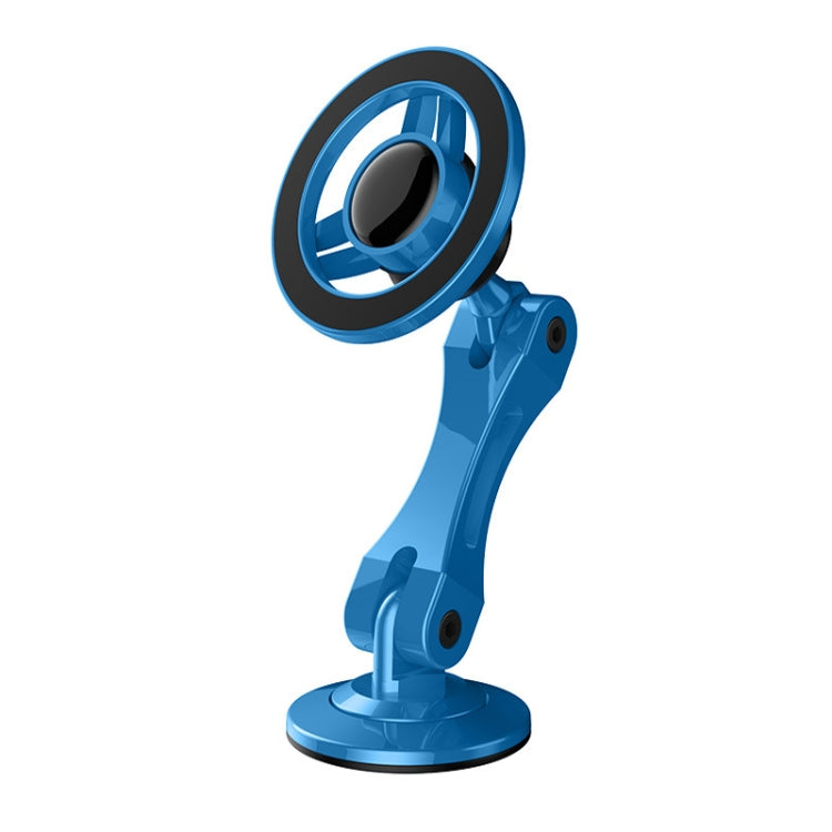 Blue magnetic rotating phone holder with suction-style base