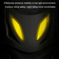 Yellow reflective-style vents on dark motorcycle protective pad shell