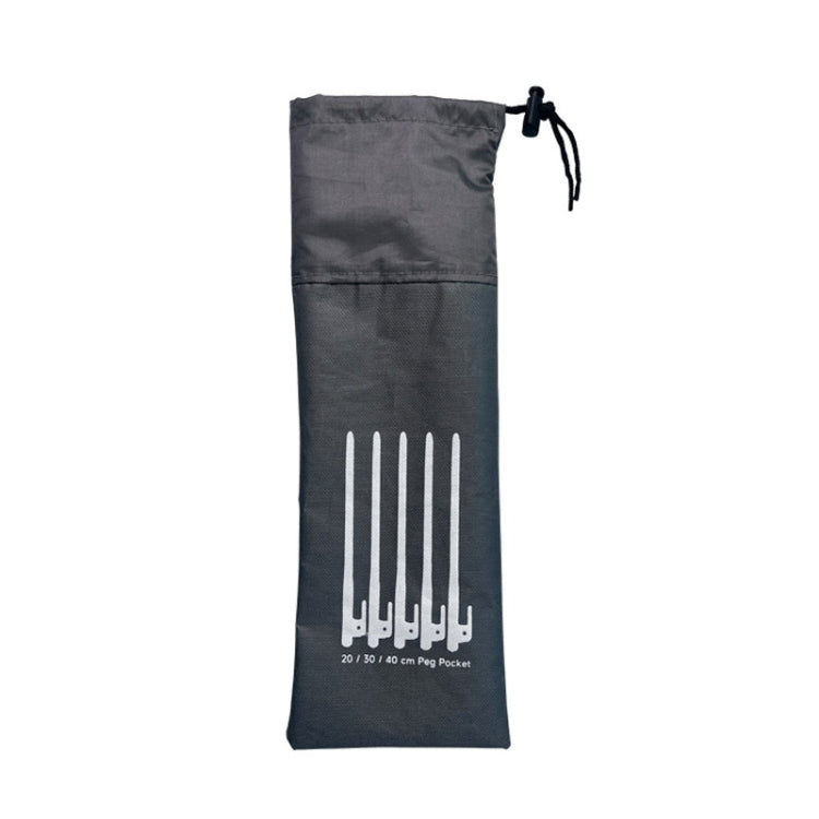 Dark gray drawstring ground spike storage bag with white spike graphic