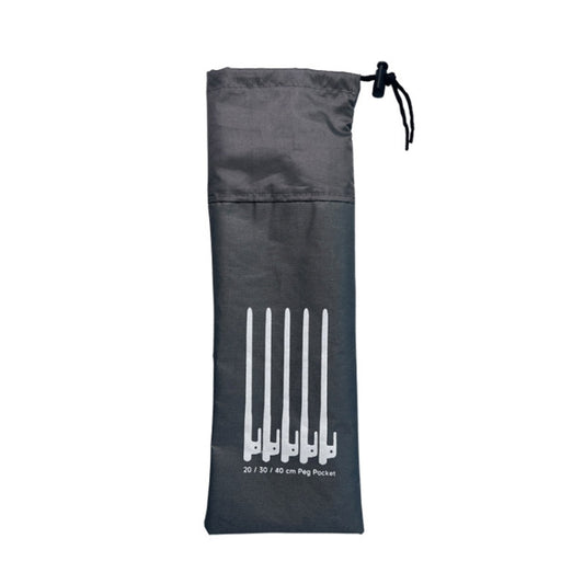 Dark gray drawstring ground spike storage bag with white spike graphic