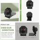 Adjustable foldable car compass with slope scale, black octagonal body and mounting stand