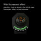 Car compass slope gauge with fluorescent green ring around the black dial