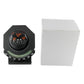 Car compass with slope gauge, black octagonal housing with angle scale beside a white box
