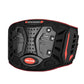 Motorcycle anti-fall waist belt, black molded pads with red trim and side impact panels