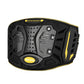 Motorcycle anti-fall waist belt, black armor pads with yellow accents and ventilated center