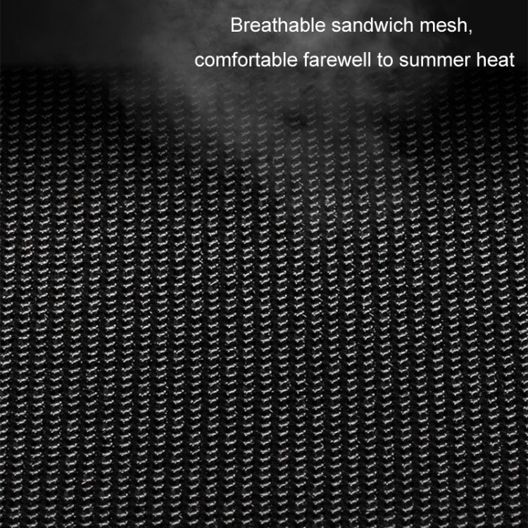 Breathable black mesh fabric panel with repeating diamond pattern