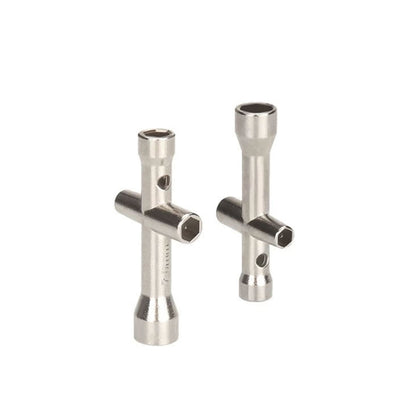 Mini cross wrench tool, silver metal, for M2/M2.5/M3/M4 screws (2 pcs)