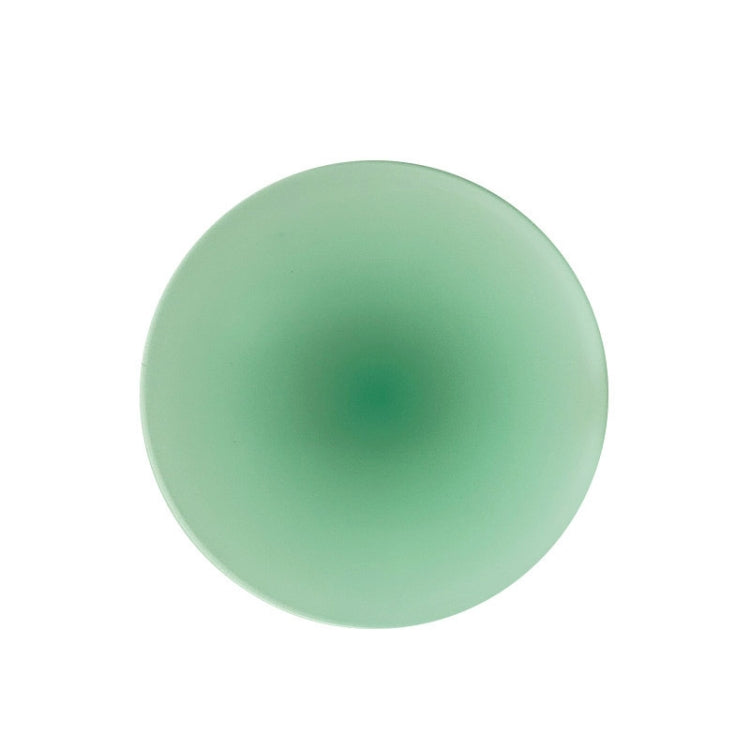 Round translucent green gradient acrylic coaster pad.