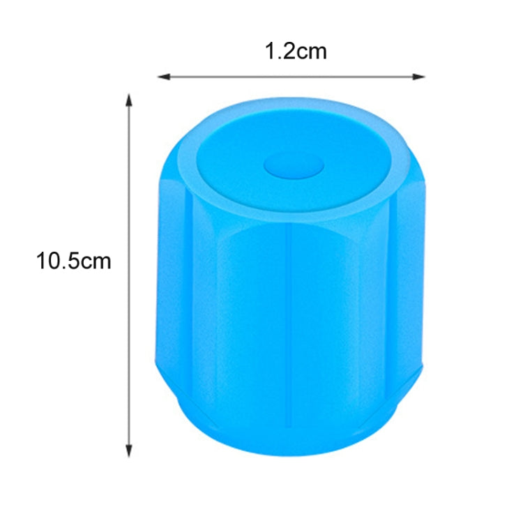 Blue luminous tire valve cap size: 10.5 cm tall, 1.2 cm diameter