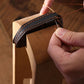 Leather remote key protective case with double-row edge stitching and cutout opening.