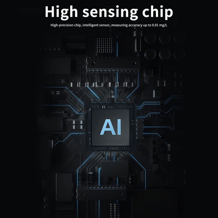 Breath alcohol tester device with integrated AI chip design on display backdrop