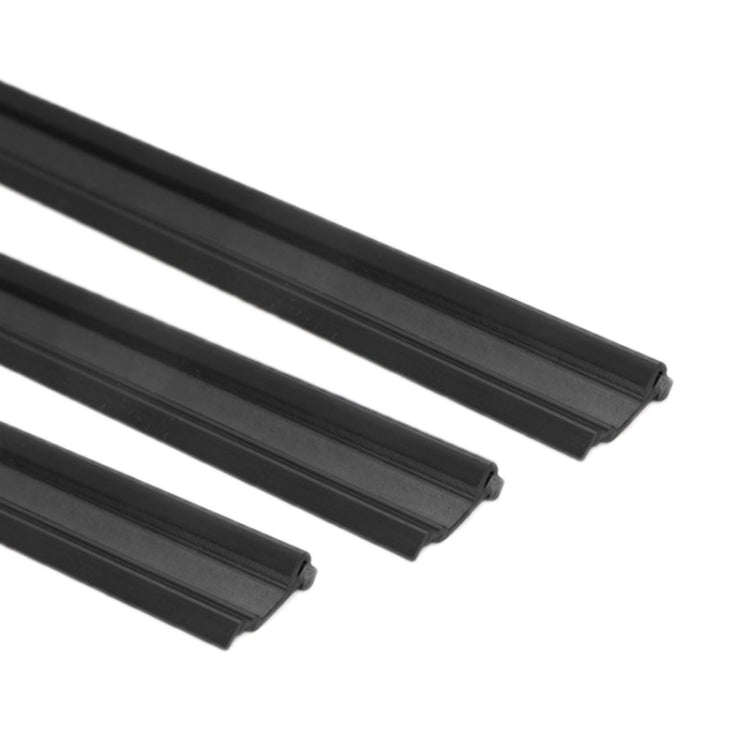 Black universal car side window wiper rubber strips with ribbed channels