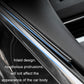 Installed black rubber car side window wiper strip along window edge
