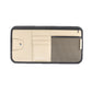Car sun visor organizer card holder bag with zipper, beige and mesh pocket