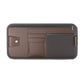 Car sun visor organizer card holder bag with zipper, brown and mesh pocket