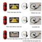 Reversing camera kit with wiring harness and rear-view line option diagrams