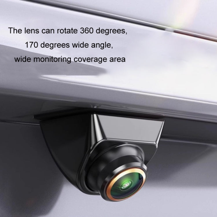 360-degree rotatable fisheye reversing camera mounted under vehicle trim