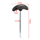 Black plastic handle with steel shaft and curved hook tip, compact head