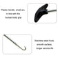 Stainless steel exhaust spring hook with black plastic grip and curved hook end