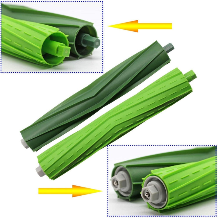 Robot vacuum side brush kit with green bristles and white mounting hub