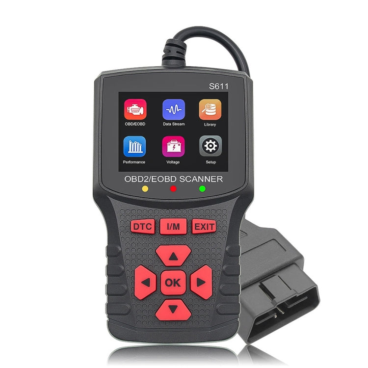 Handheld OBD2/EOBD scanner with S611 screen and DTC/I-M/EXIT buttons