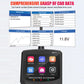 Handheld OBD2/EOBD scanner showing car data graphs on its screen
