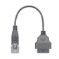 3-pin to OBDII female diagnostic cable with gray connectors and black cable