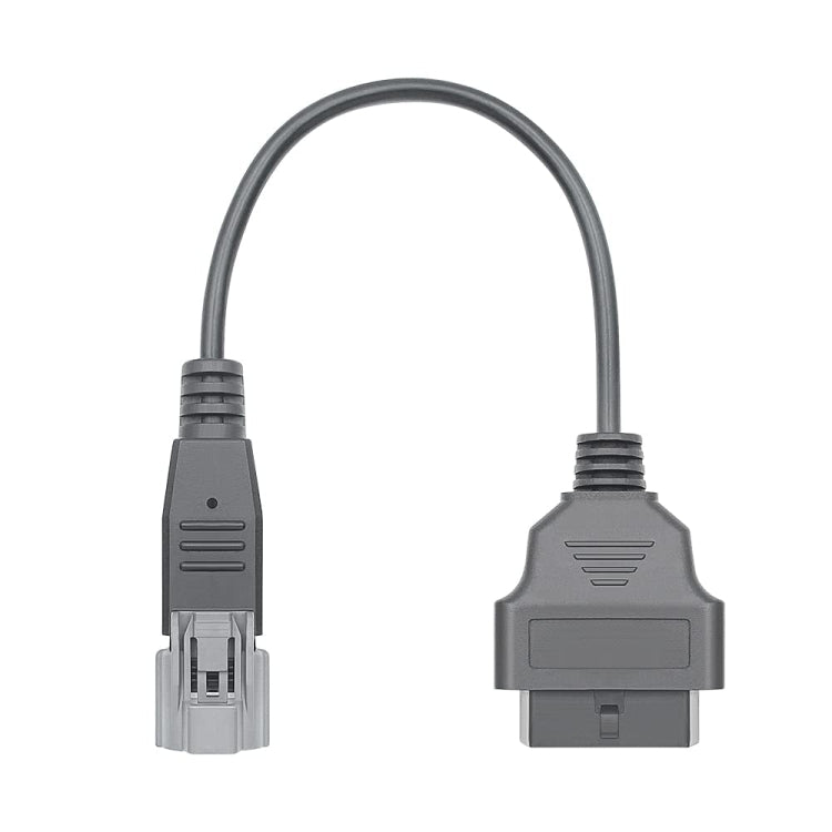 3-pin to OBDII female diagnostic cable with gray connectors and black cable