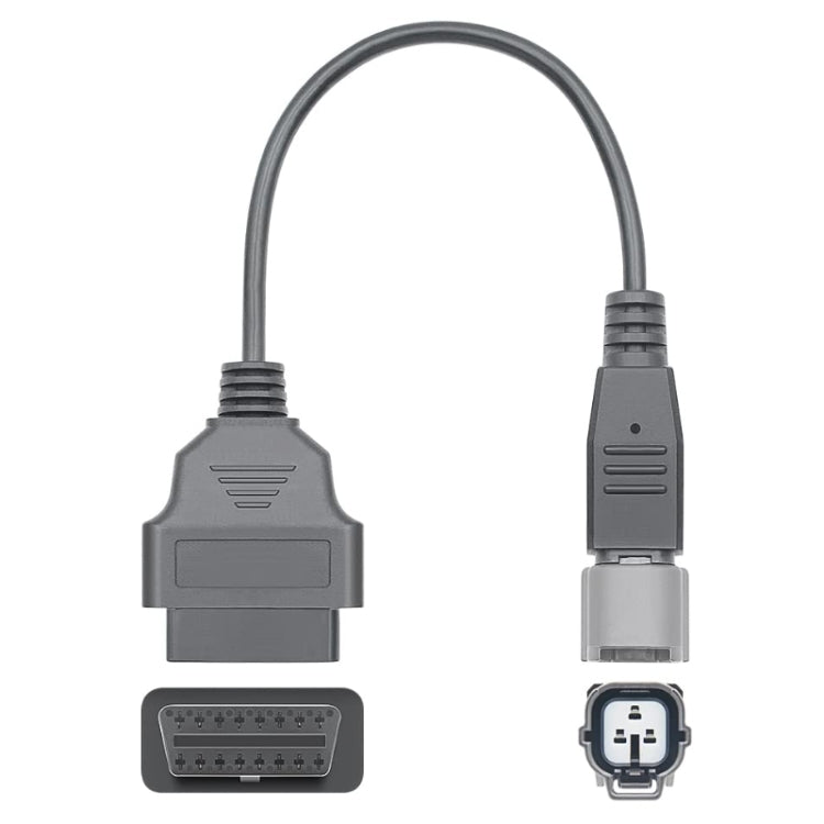 3-pin connector to OBDII female adapter showing multi-pin interface ends