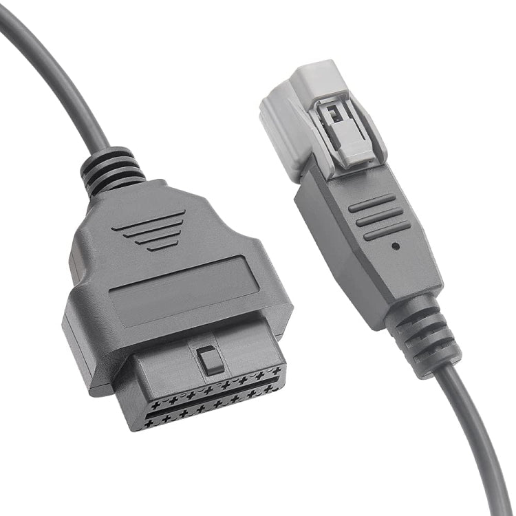 Gray diagnostic adapter connectors with 3-pin interface and OBDII female port