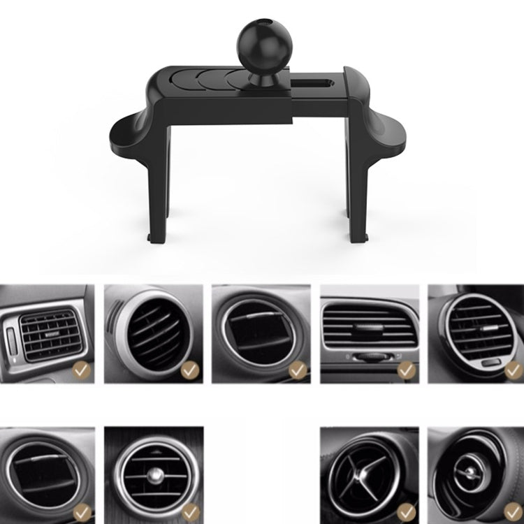 Car air vent phone holder, black mount frame with central ball connector