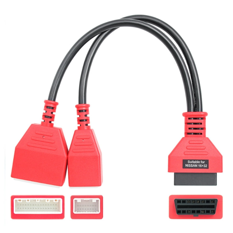 OBD gateway adapter cable set with multiple 16+32 pin connectors for Nissan