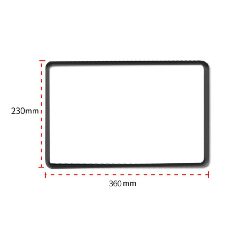 Silicone screen protector frame with 230 x 360 mm dimensions