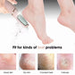 Electric foot grinder in use on a bare foot with sanding roller